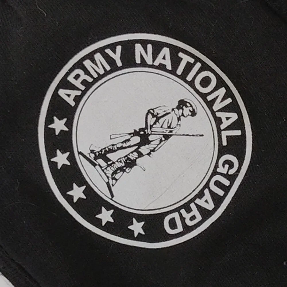 2-PK Army National Guard Face Mask, Black with Coat of Arms Logo